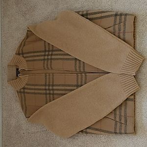 Burberry men's zip up weater XL classic